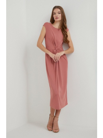 φόρεμα lauren ralph lauren χρώμα ροζ κύριο υλικό 94%