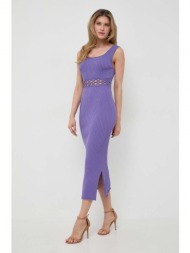φόρεμα liviana conti χρώμα: μοβ 65% βισκόζη, 35% πολυαμίδη