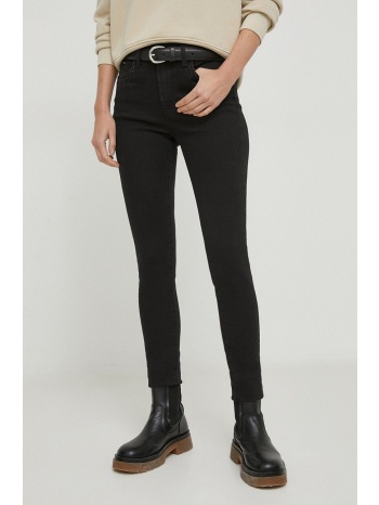 τζιν παντελονι pepe jeans χρώμα μαύρο κύριο υλικό 80%