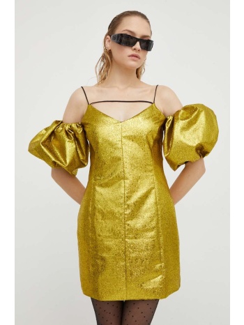 φόρεμα stine goya χρώμα κίτρινο κύριο υλικό 74%