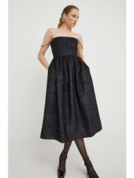 φόρεμα από μείγμα μαλλιού stine goya χρώμα: μαύρο κύριο υλικό: 60% ανακυκλωμένο πολυαμίδιο, 30% μαλλ