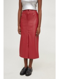φούστα answear lab χρώμα: κόκκινο 50% πολυεστέρας, 50% poliuretan