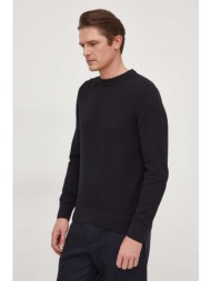 βαμβακερό πουλόβερ boss χρώμα: μαύρο 100% βαμβάκι