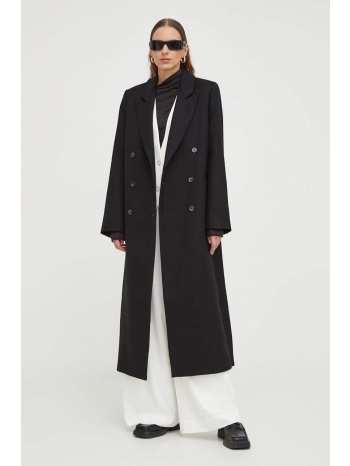 μάλλινο παλτό lovechild χρώμα μαύρο κύριο υλικό 100%