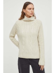 μάλλινο πουλόβερ lovechild γυναικεία, χρώμα: μπεζ 80% μαλλί αρνιού, 20% νάιλον