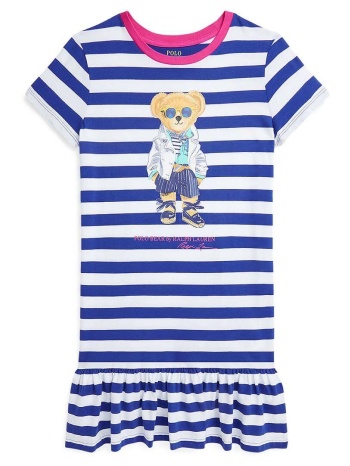 παιδικό βαμβακερό φόρεμα polo ralph lauren χρώμα ναυτικό