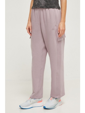 παντελόνι φόρμας adidas χρώμα μοβ 70% βαμβάκι, 30%