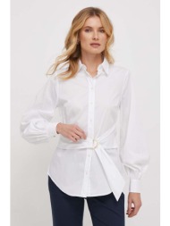πουκάμισο lauren ralph lauren χρώμα: άσπρο 65% βαμβάκι, 29% νάιλον, 6% σπαντέξ