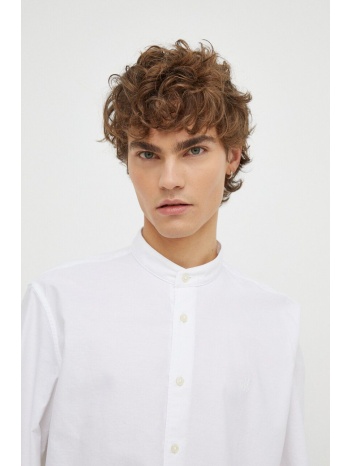 βαμβακερό πουκάμισο marc o`polo ανδρικό, χρώμα άσπρο 100%