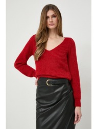 πουλόβερ με προσθήκη μαλλιού morgan γυναικεία, χρώμα: κόκκινο 44% ακρυλικό, 41% πολυαμίδη, 15% αιγοκ