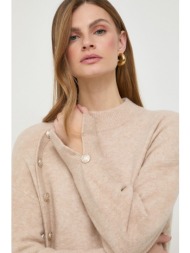 πουλόβερ με προσθήκη μαλλιού morgan γυναικεία, χρώμα: μπεζ 58% ακρυλικό, 31% ανακυκλωμένο πολυαμίδιο