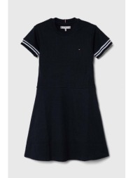 παιδικό βαμβακερό φόρεμα tommy hilfiger χρώμα: ναυτικό μπλε 100% βαμβάκι