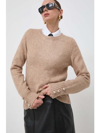 πουλόβερ με προσθήκη μαλλιού morgan γυναικεία, χρώμα μπεζ