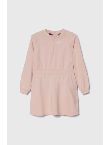 παιδικό φόρεμα tommy hilfiger χρώμα ροζ κύριο υλικό 78%