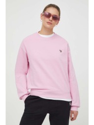 βαμβακερή μπλούζα ps paul smith γυναικεία, χρώμα: ροζ 100% βαμβάκι