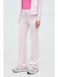 βελούδινο παντελόνι φόρμας juicy couture χρώμα: ροζ 95% πολυεστέρας, 5% σπαντέξ