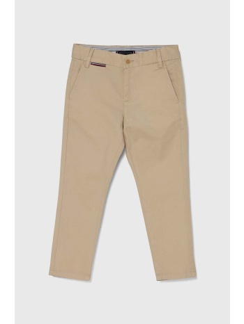 παιδικό παντελόνι tommy hilfiger χρώμα μπεζ 97% βαμβάκι