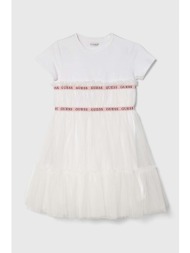 παιδικό φόρεμα guess χρώμα: άσπρο υλικό 1: 95% βαμβάκι, 5% σπαντέξ
υλικό 2: 100% πολυαμίδη