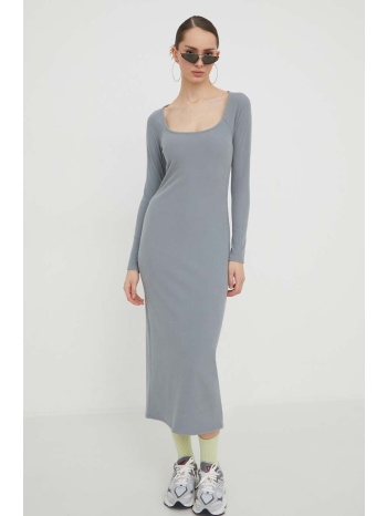 φόρεμα hollister co. χρώμα γκρι υλικό 1 91% πολυεστέρας