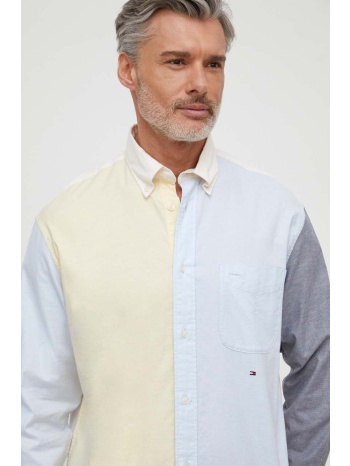 πουκάμισο tommy hilfiger χρώμα κίτρινο 97% βαμβάκι, 3%
