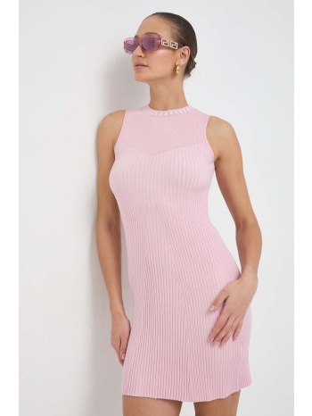φόρεμα guess χρώμα ροζ 58% βισκόζη, 42% πολυεστέρας
