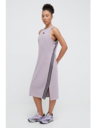 φόρεμα adidas χρώμα: μοβ 90% βαμβάκι, 10% σπαντέξ