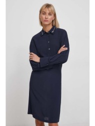 φόρεμα tommy hilfiger χρώμα: ναυτικό μπλε 100% βισκόζη