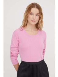 βαμβακερό πουλόβερ united colors of benetton χρώμα: ροζ 100% βαμβάκι