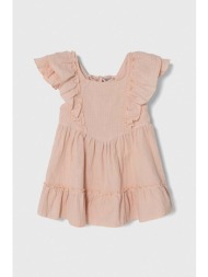 παιδικό βαμβακερό φόρεμα jamiks χρώμα: ροζ 100% οργανικό βαμβάκι