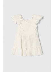 παιδικό βαμβακερό φόρεμα jamiks χρώμα: μπεζ 100% οργανικό βαμβάκι