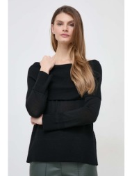 μάλλινο πουλόβερ max mara leisure γυναικεία, χρώμα: μαύρο 100% παρθένο μαλλί