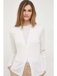 t-shirt και μάλλινη ζακέτα max mara leisure χρώμα: άσπρο 100% παρθένο μαλλί