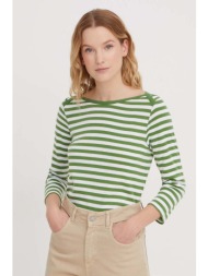 βαμβακερή μπλούζα με μακριά μανίκια united colors of benetton χρώμα: πράσινο 100% βαμβάκι