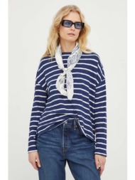 βαμβακερή μπλούζα με μακριά μανίκια levi`s χρώμα: ναυτικό μπλε 100% βαμβάκι