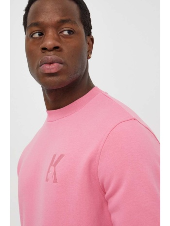μπλούζα karl lagerfeld χρώμα ροζ 87% βαμβάκι, 13%