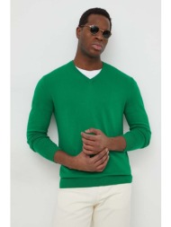 βαμβακερό πουλόβερ united colors of benetton χρώμα: πράσινο 100% βαμβάκι