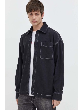 πουκάμισο μπουφάν g-star raw χρώμα μαύρο 100% βαμβάκι