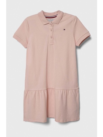 παιδικό φόρεμα tommy hilfiger χρώμα ροζ 95% βαμβάκι, 5%