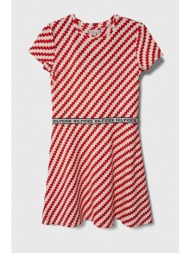 παιδικό φόρεμα tommy hilfiger χρώμα: κόκκινο 85% βισκόζη, 13% πολυεστέρας, 2% σπαντέξ