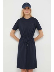 βαμβακερό φόρεμα tommy hilfiger χρώμα: ναυτικό μπλε 100% βαμβάκι