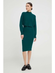 φόρεμα και πουλόβερ answear lab χρώμα: πράσινο 51% βισκόζη, 30% πολυεστέρας, 19% πολυαμίδη