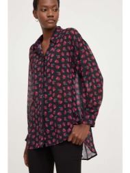 πουκάμισο answear lab χρώμα: μαύρο 100% πολυεστέρας