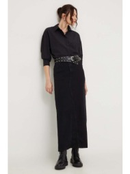 τζιν φούστα answear lab χρώμα: μαύρο 100% βαμβάκι