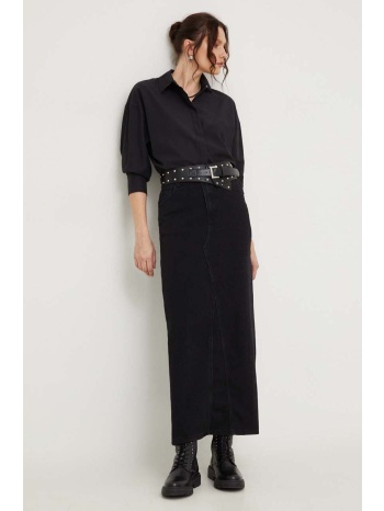 τζιν φούστα answear lab χρώμα μαύρο 100% βαμβάκι