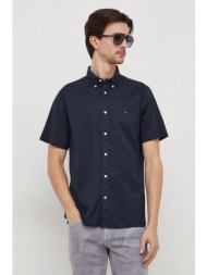 βαμβακερό πουκάμισο tommy hilfiger ανδρικό, χρώμα: ναυτικό μπλε