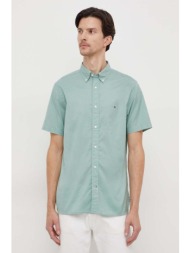 βαμβακερό πουκάμισο tommy hilfiger ανδρικό, χρώμα: πράσινο
