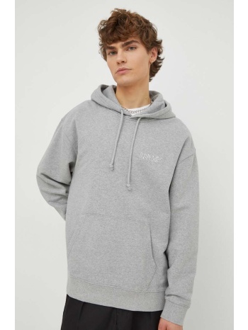 βαμβακερή μπλούζα levi`s χρώμα γκρι, με κουκούλα κύριο