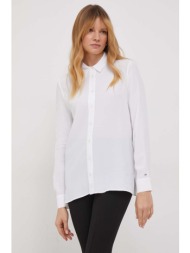 πουκάμισο tommy hilfiger χρώμα: άσπρο 100% βισκόζη