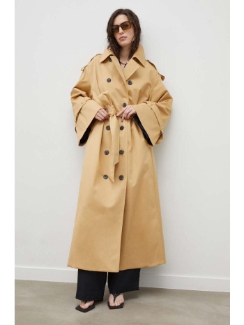 παλτό by malene birger χρώμα μπεζ κύριο υλικό 50%