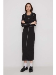 φόρεμα tommy hilfiger χρώμα: μαύρο 95% βαμβάκι, 5% σπαντέξ